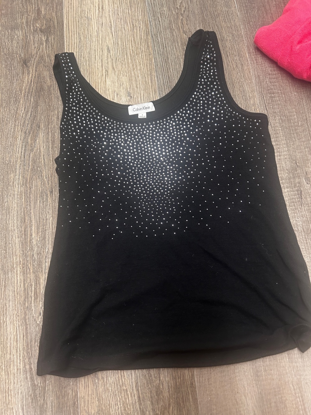 Calvin Klein Black bedazzled Tank Top